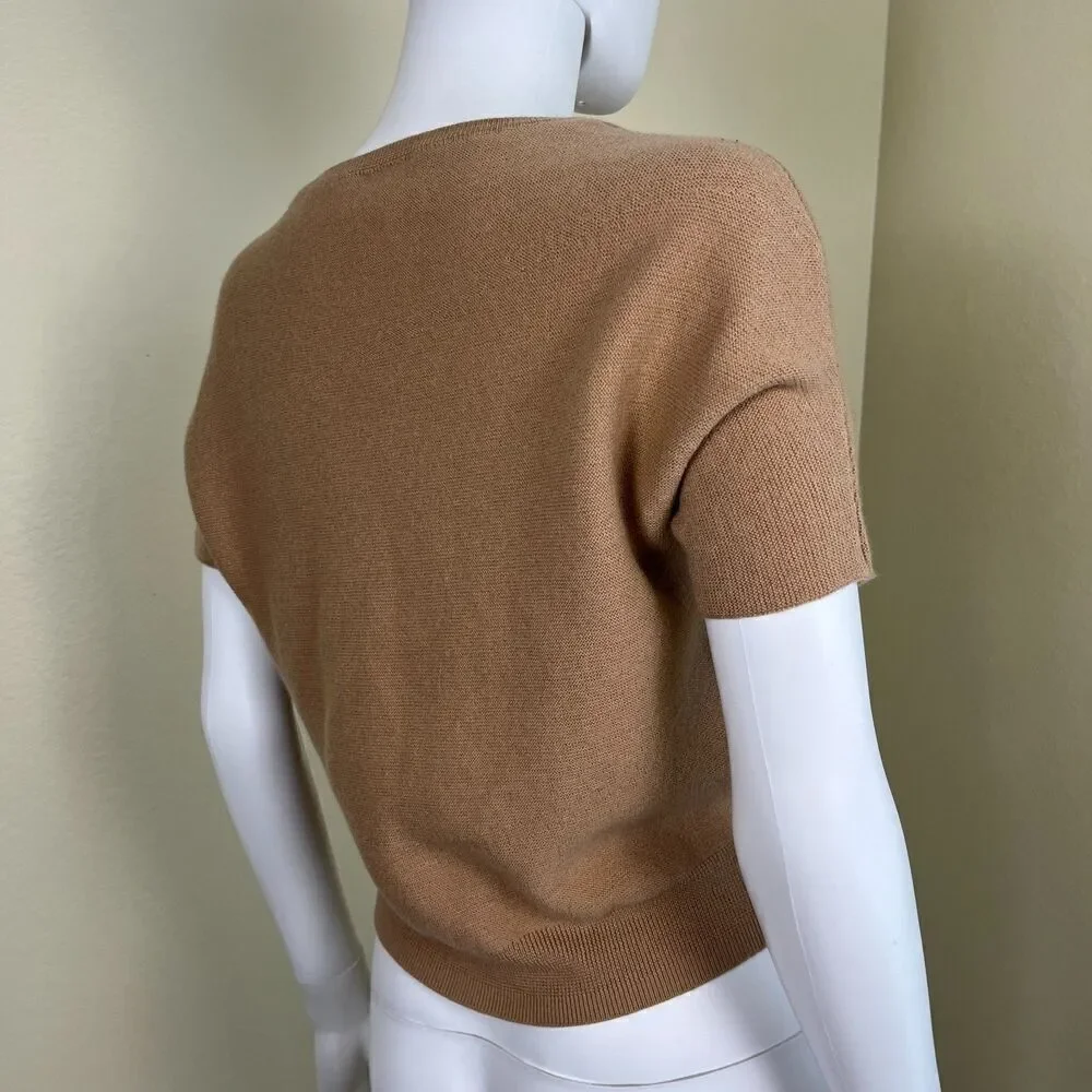 The Reset Women's Size XS R Label Essential Pullover Tan Dolman Wool Sweater